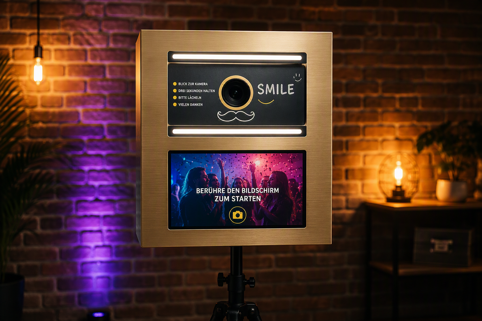 Smile Fotobox in Holzoptik