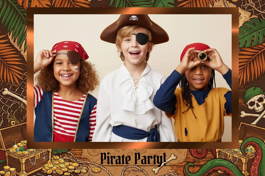 Kinder-Fotobox-Layout Piraten