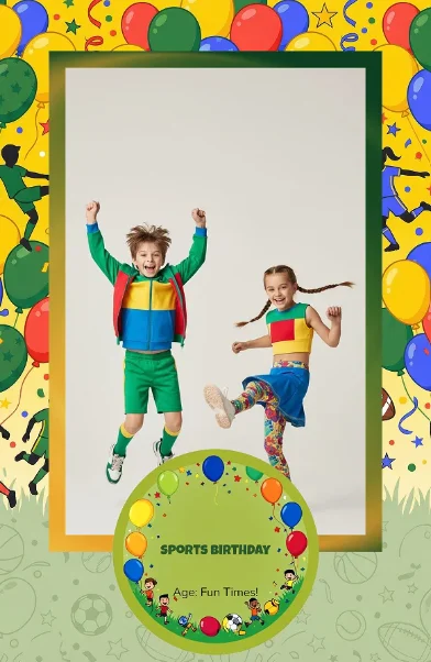 Kinder-Fotobox-Layout Sport