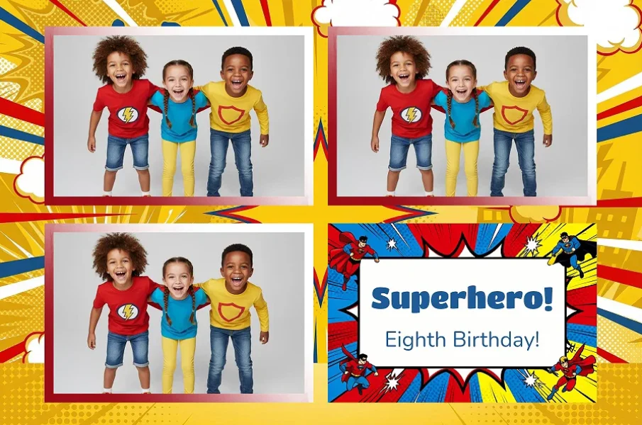 Kinder-Fotobox-Layout Superheld